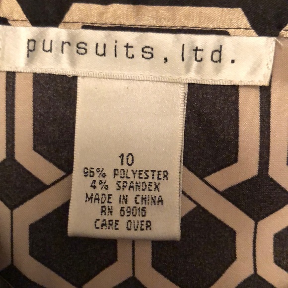 Like New-3/4 Button Front Blouse-Black&Pewter-S 10 - Picture 12 of 12